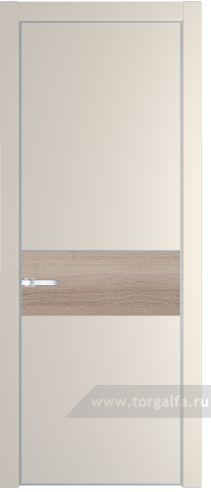 Глухая дверь ProfilDoors 17PA вставка Дуб Сонома с профилем Серебро (Кремовая Магнолия (RAL 120-04))