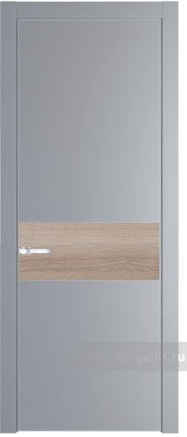 Глухая дверь ProfilDoors 17PA вставка Дуб Сонома с профилем Серебро (Смоки (RAL 870-02))