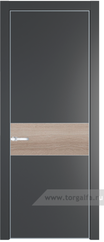 Глухая дверь ProfilDoors 17PA вставка Дуб Сонома с профилем Серебро (Графит (Pantone 425С))
