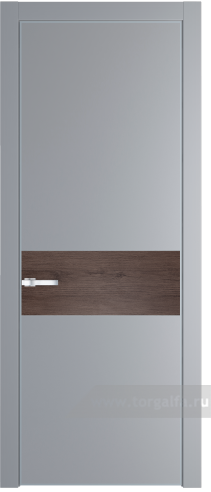 Глухая дверь ProfilDoors 17PA вставка Дуб Тобакко с профилем Серебро (Смоки (RAL 870-02))
