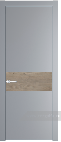 Глухая дверь ProfilDoors 17PA вставка Каштан темный с профилем Серебро (Смоки (RAL 870-02))