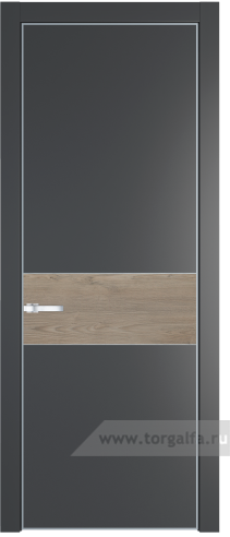 Глухая дверь ProfilDoors 17PA вставка Каштан темный с профилем Серебро (Графит (Pantone 425С))
