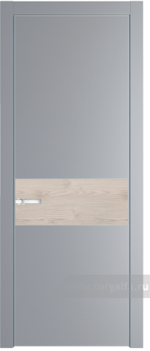 Глухая дверь ProfilDoors 17PA вставка Каштан светлый с профилем Серебро (Смоки (RAL 870-02))