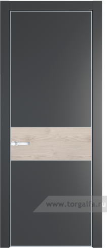 Глухая дверь ProfilDoors 17PA вставка Каштан светлый с профилем Серебро (Графит (Pantone 425С))