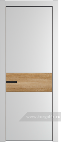Глухая дверь ProfilDoors 17PA вставка Дуб Карамель с профилем Черный матовый RAL9005 (Крем Вайт (RAL 120-02))