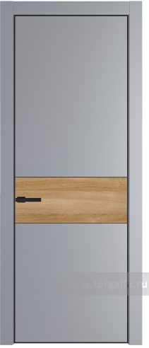 Глухая дверь ProfilDoors 17PA вставка Дуб Карамель с профилем Черный матовый RAL9005 (Смоки (RAL 870-02))