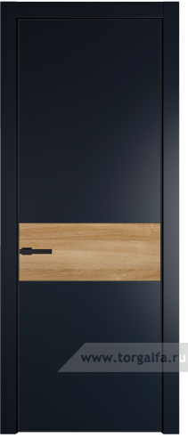 Глухая дверь ProfilDoors 17PA вставка Дуб Карамель с профилем Черный матовый RAL9005 (Нэви Блу (RAL 7016))