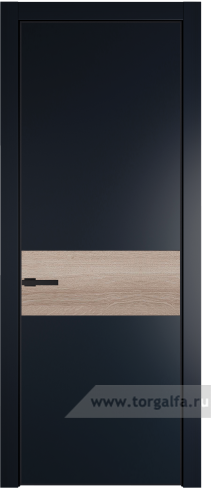 Глухая дверь ProfilDoors 17PA вставка Дуб Сонома с профилем Черный матовый RAL9005 (Нэви Блу (RAL 7016))
