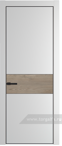 Глухая дверь ProfilDoors 17PA вставка Каштан темный с профилем Черный матовый RAL9005 (Крем Вайт (RAL 120-02))