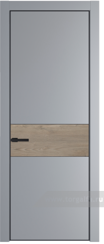Глухая дверь ProfilDoors 17PA вставка Каштан темный с профилем Черный матовый RAL9005 (Смоки (RAL 870-02))
