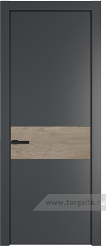 Глухая дверь ProfilDoors 17PA вставка Каштан темный с профилем Черный матовый RAL9005 (Графит (Pantone 425С))