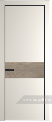 Глухая дверь ProfilDoors 17PA вставка Каштан темный с профилем Черный матовый RAL9005 (Перламутр белый)