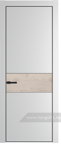 Глухая дверь ProfilDoors 17PA вставка Каштан светлый с профилем Черный матовый RAL9005 (Крем Вайт (RAL 120-02))