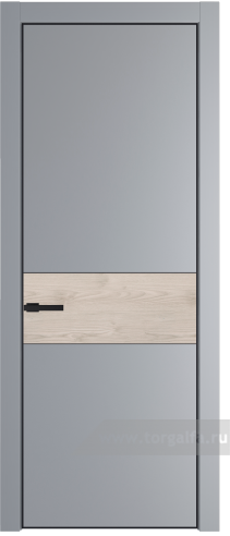 Глухая дверь ProfilDoors 17PA вставка Каштан светлый с профилем Черный матовый RAL9005 (Смоки (RAL 870-02))