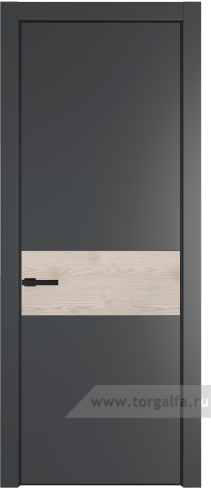 Глухая дверь ProfilDoors 17PA вставка Каштан светлый с профилем Черный матовый RAL9005 (Графит (Pantone 425С))