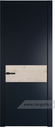 Глухая дверь ProfilDoors 17PA вставка Каштан светлый с профилем Черный матовый RAL9005 (Нэви Блу (RAL 7016))
