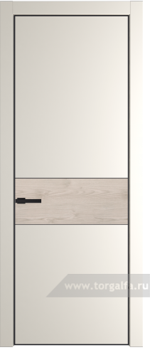 Глухая дверь ProfilDoors 17PA вставка Каштан светлый с профилем Черный матовый RAL9005 (Перламутр белый)