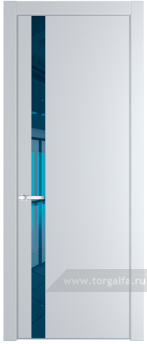 Дверь со стеклом ProfilDoors 18PA Зеркало Blue с профилем Серебро (Вайт (RAL 110 96 02))