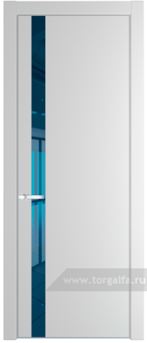 Дверь со стеклом ProfilDoors 18PA Зеркало Blue с профилем Серебро (Крем Вайт (RAL 120-02))
