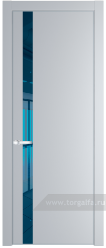 Дверь со стеклом ProfilDoors 18PA Зеркало Blue с профилем Серебро (Лайт Грей (RAL 870-01))