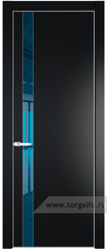Дверь со стеклом ProfilDoors 18PA Зеркало Blue с профилем Серебро (Блэк)