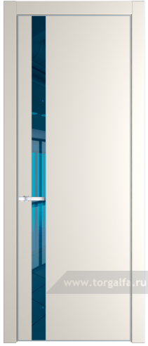 Дверь со стеклом ProfilDoors 18PA Зеркало Blue с профилем Серебро (Перламутр белый)