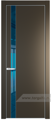 Дверь со стеклом ProfilDoors 18PA Зеркало Blue с профилем Серебро (Перламутр бронза)