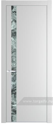 Дверь со стеклом ProfilDoors 18PA Атриум серебро с профилем Серебро (Крем Вайт (RAL 120-02))