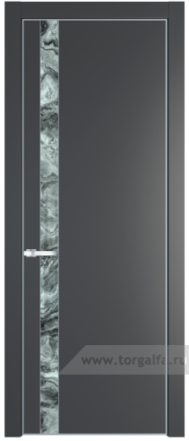 Дверь со стеклом ProfilDoors 18PA Атриум серебро с профилем Серебро (Графит (Pantone 425С))