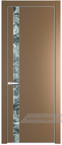 Дверь со стеклом ProfilDoors 18PA Атриум серебро с профилем Серебро (Перламутр золото)