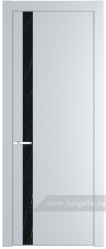 Дверь со стеклом ProfilDoors 18PA Неро мрамор с профилем Серебро (Вайт (RAL 110 96 02))