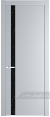 Дверь со стеклом ProfilDoors 18PA Неро мрамор с профилем Серебро (Лайт Грей (RAL 870-01))
