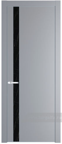 Дверь со стеклом ProfilDoors 18PA Неро мрамор с профилем Серебро (Смоки (RAL 870-02))