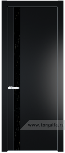 Дверь со стеклом ProfilDoors 18PA Неро мрамор с профилем Серебро (Блэк)