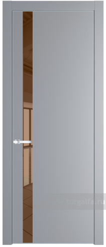 Дверь со стеклом ProfilDoors 18PA Зеркало Bronza с профилем Серебро (Смоки (RAL 870-02))