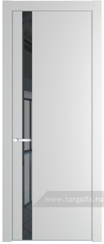 Дверь со стеклом ProfilDoors 18PA Зеркало Grey с профилем Серебро (Крем Вайт (RAL 120-02))
