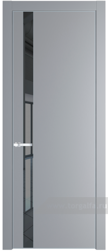 Дверь со стеклом ProfilDoors 18PA Зеркало Grey с профилем Серебро (Смоки (RAL 870-02))