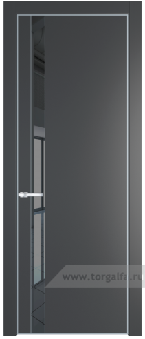 Дверь со стеклом ProfilDoors 18PA Зеркало Grey с профилем Серебро (Графит (Pantone 425С))