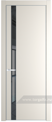 Дверь со стеклом ProfilDoors 18PA Зеркало Grey с профилем Серебро (Перламутр белый)
