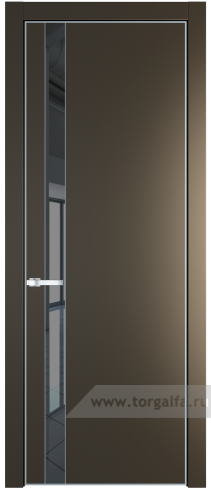 Дверь со стеклом ProfilDoors 18PA Зеркало Grey с профилем Серебро (Перламутр бронза)