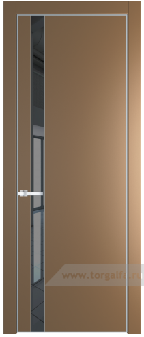Дверь со стеклом ProfilDoors 18PA Зеркало Grey с профилем Серебро (Перламутр золото)