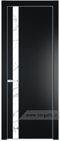 Дверь со стеклом ProfilDoors 18PA Нефи белый узор серебро с профилем Серебро (Блэк)