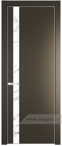 Дверь со стеклом ProfilDoors 18PA Нефи белый узор серебро с профилем Серебро (Перламутр бронза)