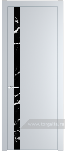 Дверь со стеклом ProfilDoors 18PA Нефи черный узор серебро с профилем Серебро (Вайт (RAL 110 96 02))