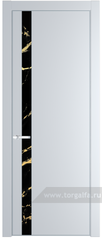 Дверь со стеклом ProfilDoors 18PA Нефи черный узор золото с профилем Серебро (Вайт (RAL 110 96 02))