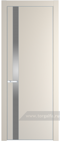 Дверь со стеклом ProfilDoors 18PA Lacobel Серебряный лак с профилем Серебро (Кремовая Магнолия (RAL 120-04))