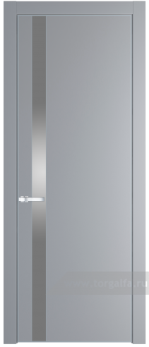 Дверь со стеклом ProfilDoors 18PA Lacobel Серебряный лак с профилем Серебро (Смоки (RAL 870-02))