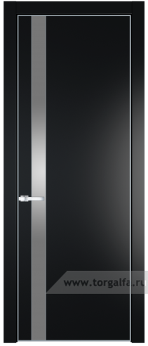 Дверь со стеклом ProfilDoors 18PA Lacobel Серебряный лак с профилем Серебро (Блэк)