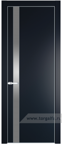 Дверь со стеклом ProfilDoors 18PA Lacobel Серебряный лак с профилем Серебро (Нэви Блу (RAL 7016))