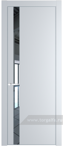 Дверь со стеклом ProfilDoors 18PA Зеркало с профилем Серебро (Вайт (RAL 110 96 02))